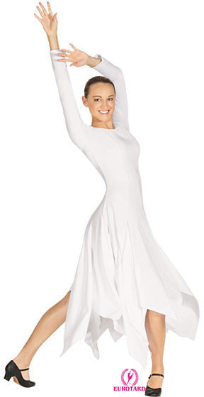 Plus Size Polyester Princess Seam Handkerchief Dress (13805p)
