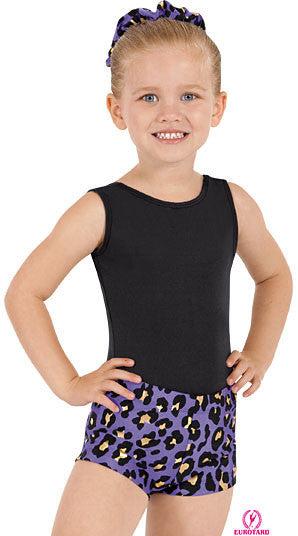 purple cheetah child shorts