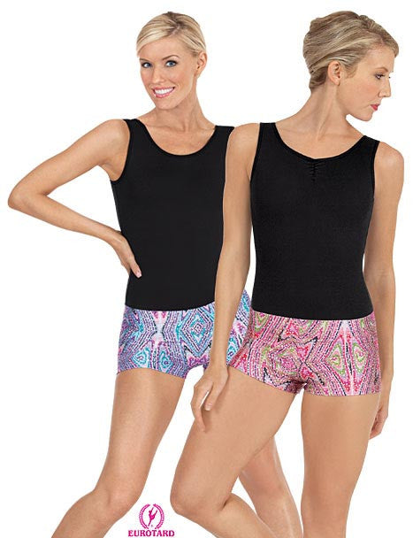 Adult Printed Sequin & Kaleidoscope Design Booty Shorts (23535)