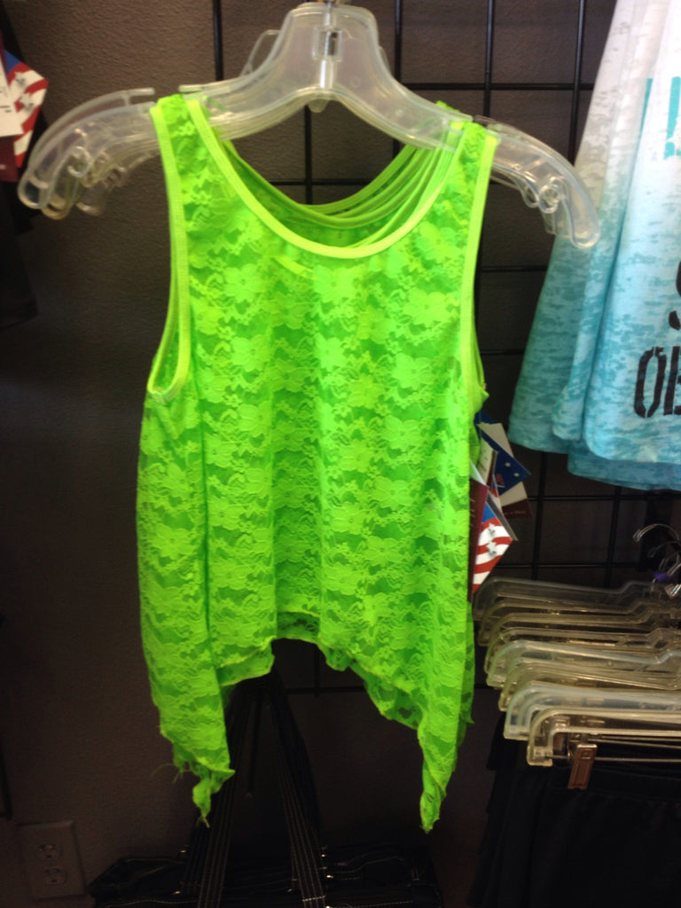 Lime Green Lace Top